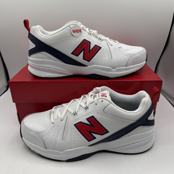 New Balance 608 V5 Shoes Mens Sz 11 4E WIDE White Red Training Sneakers MX608HR5